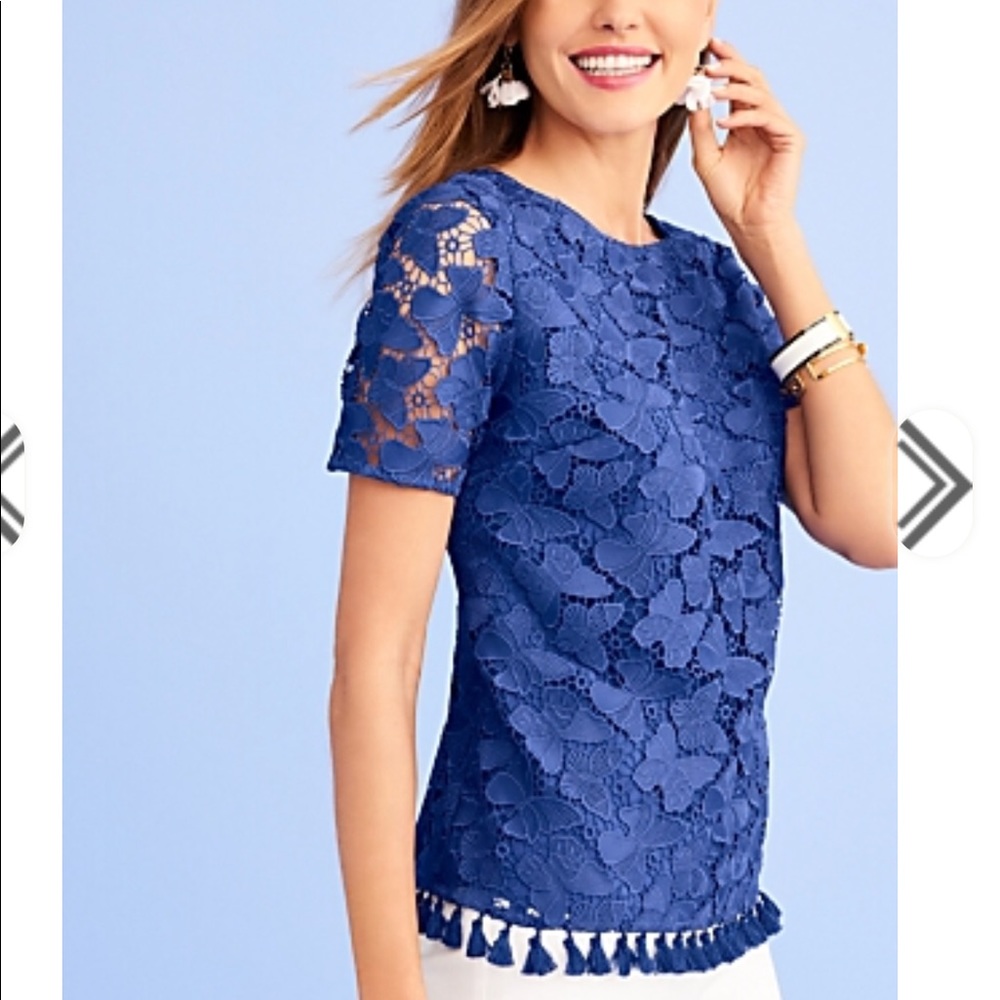 Tassel-hem top by Talbots